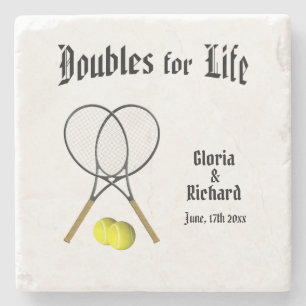Doubles for Life Tennis Wedding Coaster