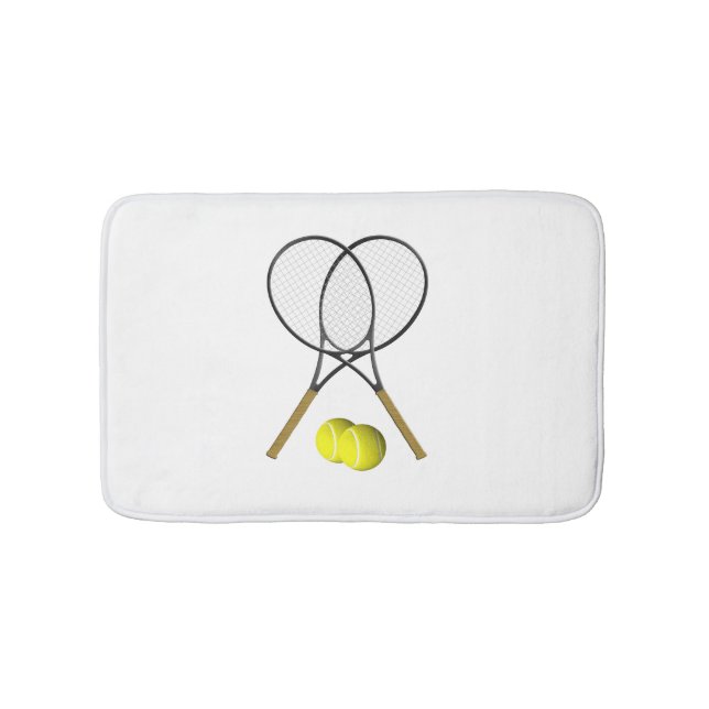 Doubles Tennis Sport Theme Bath Mat (Front)