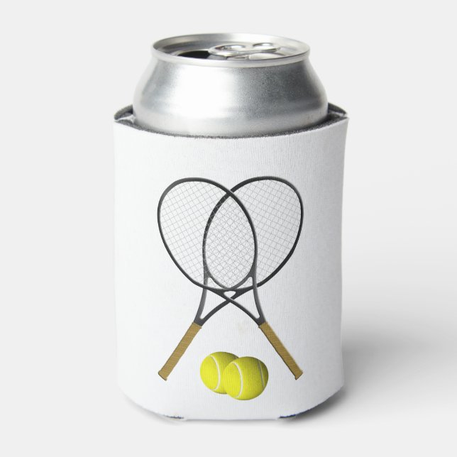 Doubles Tennis Sport Theme Can Cooler (Can Front)