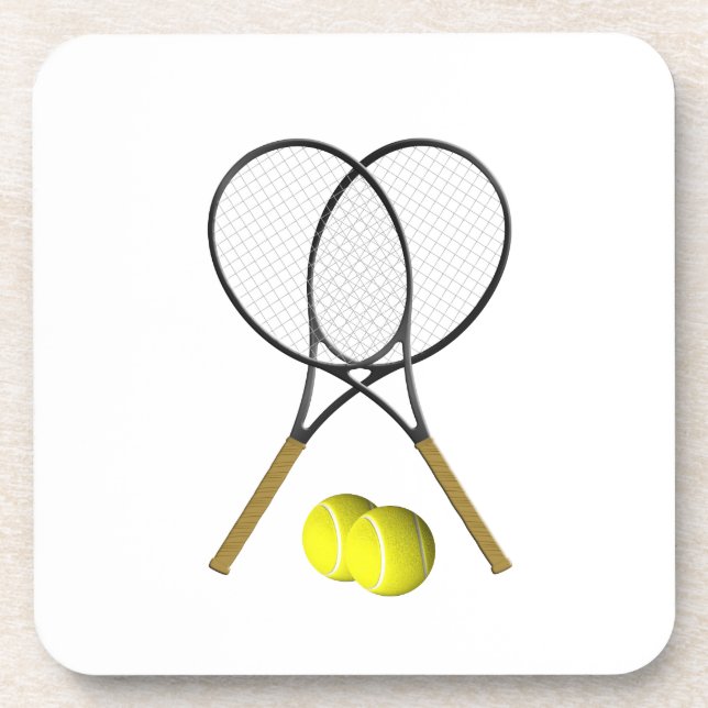 Doubles Tennis Sport Theme Coaster (Front)