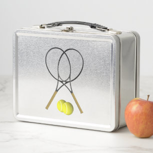 Doubles Tennis Sport Theme Metal Lunch Box