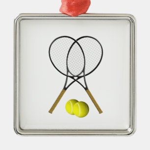 Doubles Tennis Sport Theme Metal Tree Decoration