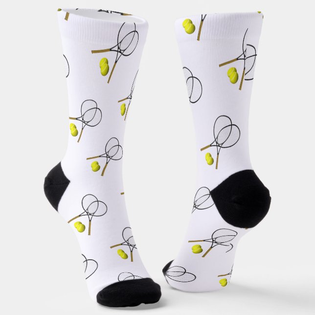 Doubles Tennis Sport Theme Socks (Angled)