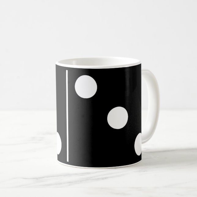 Doubles Three Black Domino Mug (Front Right)