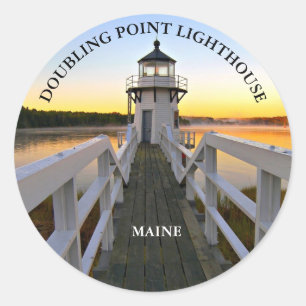 Doubling Point Lighthouse, Maine Round Stickers