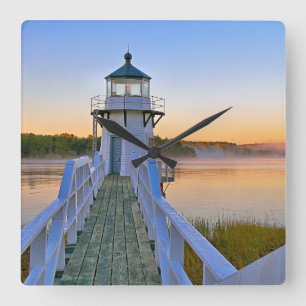 Doubling Point Lighthouse, Maine Square Wall Clock