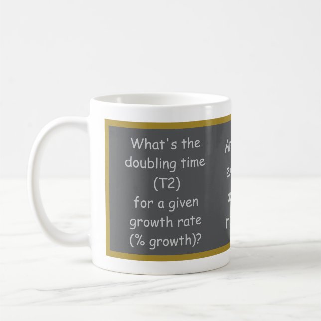 "Doubling Time" Message & Equation Coffee Mug (Left)