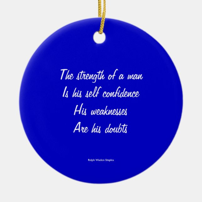 Doubt and self confidence ceramic tree decoration (Front)