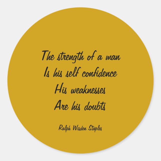 Doubt and self confidence classic round sticker (Front)