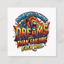 Doubt Kills More Dreams Motivational Lion Branding
