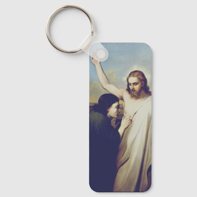 Doubting Saint Thomas by Silvestro Lega Key Ring (Front)