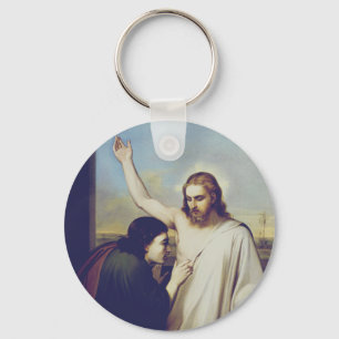 Doubting Saint Thomas by Silvestro Lega  Key Ring