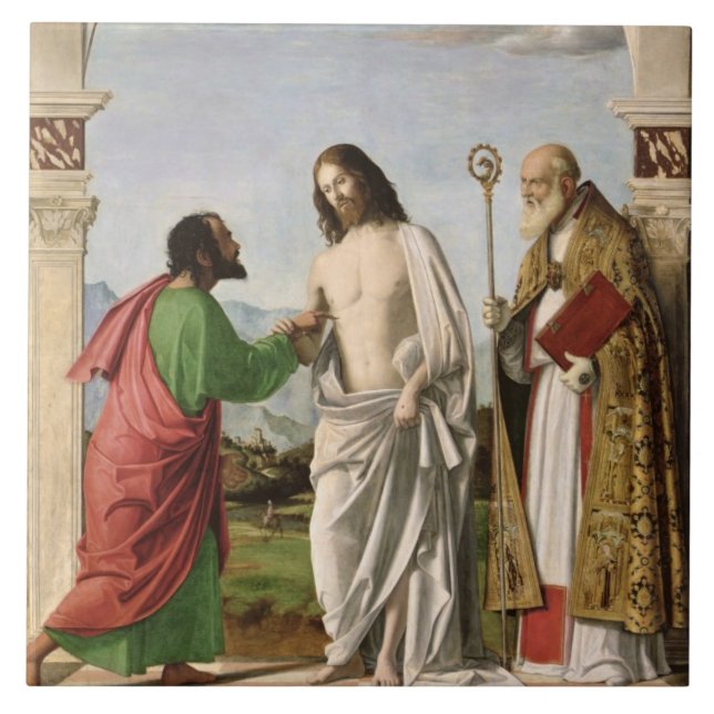 Doubting Thomas with St. Magnus, c.1504-05 Tile (Front)