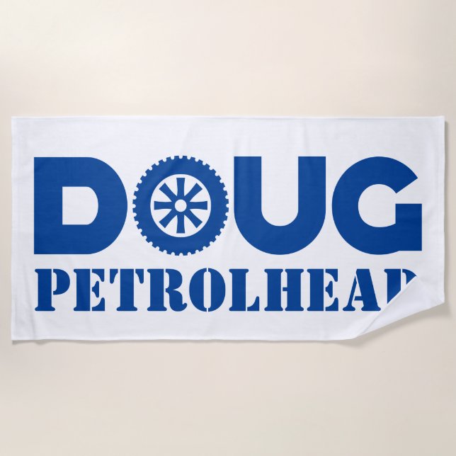 Doug Petrol Head Beach Towel (Front)