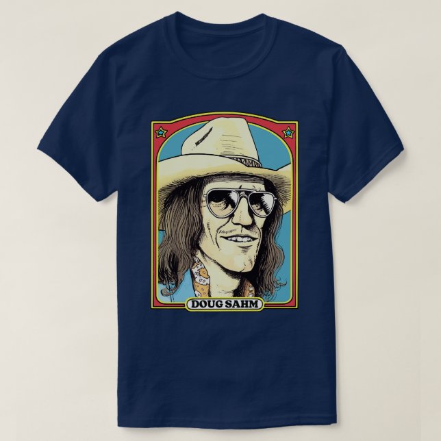 Doug Sahm Retro Illustration Fan Artwork T-Shirt (Design Front)