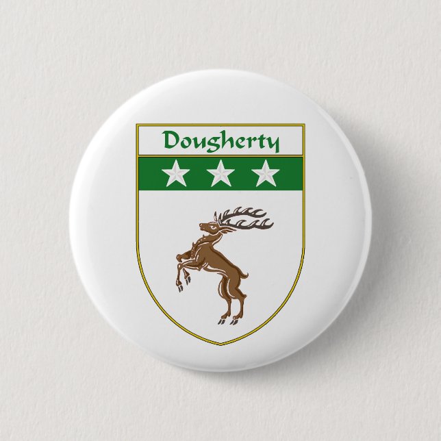Dougherty Coat of Arms/Family Crest 6 Cm Round Badge (Front)