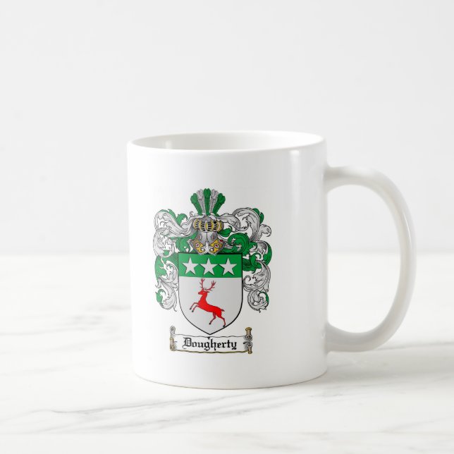 DOUGHERTY FAMILY CREST -  DOUGHERTY COAT OF ARMS COFFEE MUG (Right)