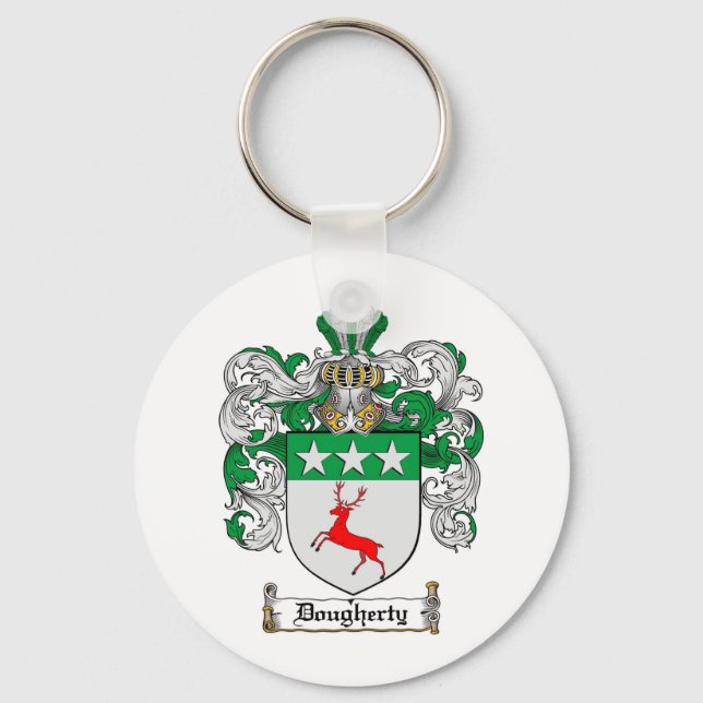 DOUGHERTY FAMILY CREST -  DOUGHERTY COAT OF ARMS KEY RING (Front)