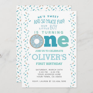 Doughnut 1st Birthday Invitation