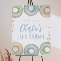 Doughnut 1st Birthday Party Welcome Sign Poster Bo