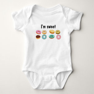 Doughnut all over pink green chocolate  sweet baby bodysuit