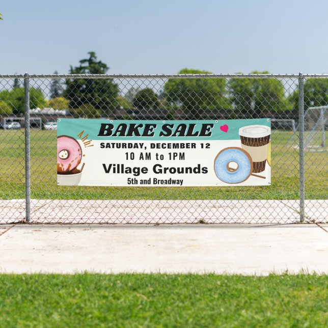 Doughnut and Coffee Bake Sale Banner (Insitu)