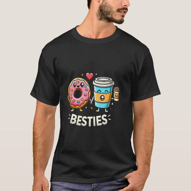 Doughnut and Coffee Besties T-Shirt (Front)