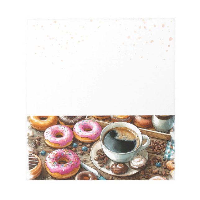 Doughnut and Coffee Time Notepad (Front)