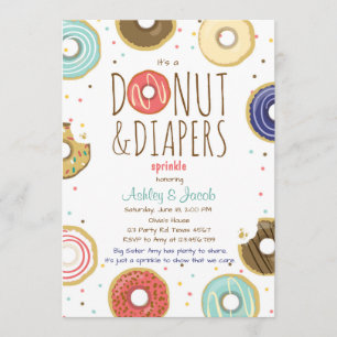 Doughnut and Diapers Sprinkle invitation Coed show