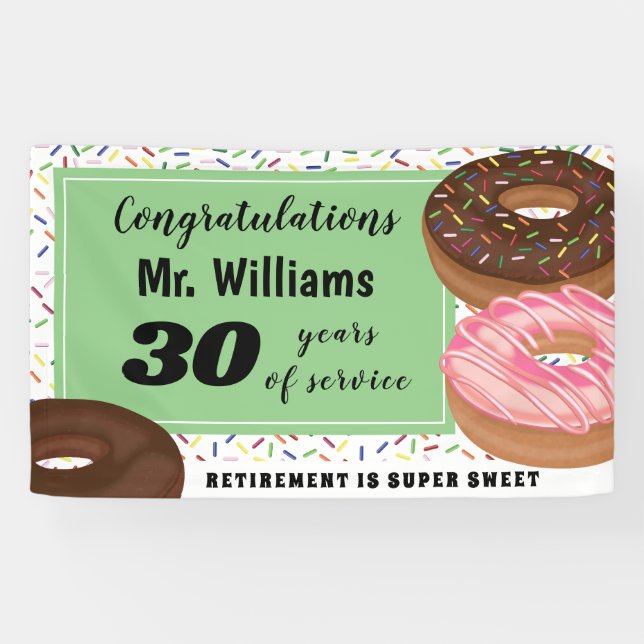 Doughnut and Sprinkles Retirement Banner (Horizontal)