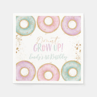 Doughnut Aqua Gold 1st Birthday Napkins Doughnut G