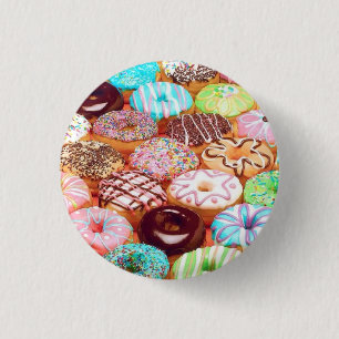 doughnut art design 3 cm round badge