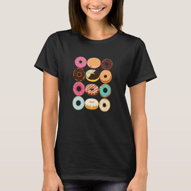 Doughnut  Assorted Doughnut Graphic T-Shirt (Front)