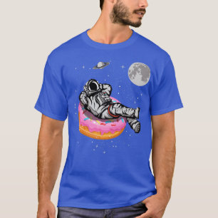 Doughnut Astronaut Spaceman Lying in a Doughnut In T-Shirt