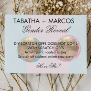 Doughnut Baby Gender Reveal DIY Scratch Cards