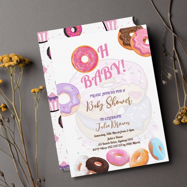 Doughnut Baby Shower girl  invitation (Creator Uploaded)