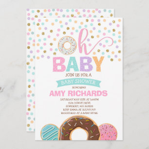 Doughnut Baby Shower Invitation Doughnut Sprinkle 