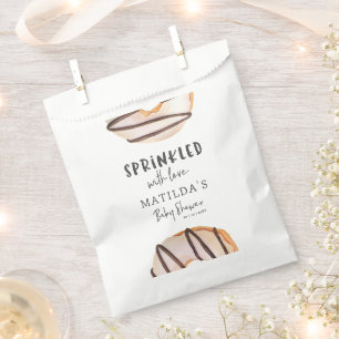doughnut baby shower natural beige cute welcome favour bag