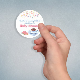 Doughnut Baby Shower Sprinkles Thank You Classic Round Sticker