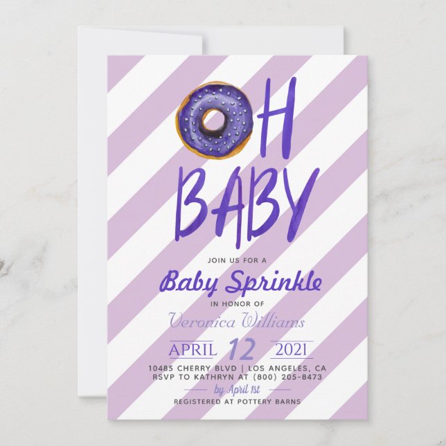 Doughnut Baby Sprinkle Baby Shower Invitation (Front)