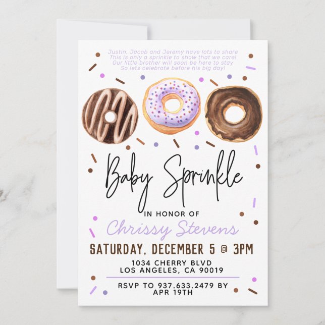Doughnut Baby Sprinkle Baby Shower Invitation (Front)