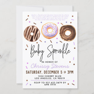 Doughnut Baby Sprinkle Baby Shower Invitation