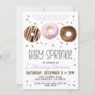 Doughnut Baby Sprinkle Baby Shower Invitation