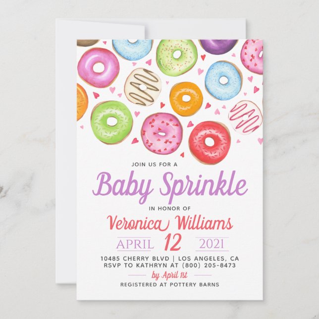 Doughnut Baby Sprinkle Baby Shower Invitation (Front)