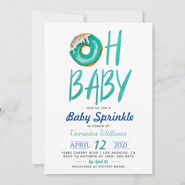 Doughnut Baby Sprinkle Baby Shower Invitation (Front)