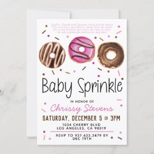 Doughnut Baby Sprinkle Baby Shower Invitation