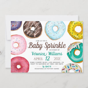 Doughnut Baby Sprinkle Baby Shower Invitation