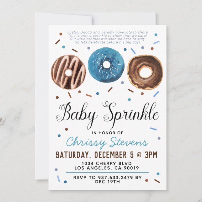 Doughnut Baby Sprinkle Baby Shower Invitation (Front)