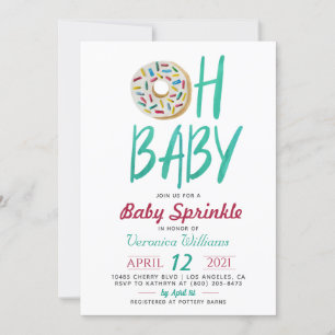 Doughnut Baby Sprinkle Baby Shower Invitation