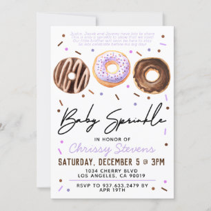 Doughnut Baby Sprinkle Baby Shower Invitation